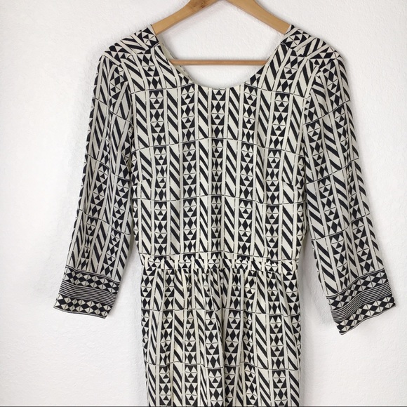 Madewell Silk Geometric Striped Dress - Picture 5 of 9
